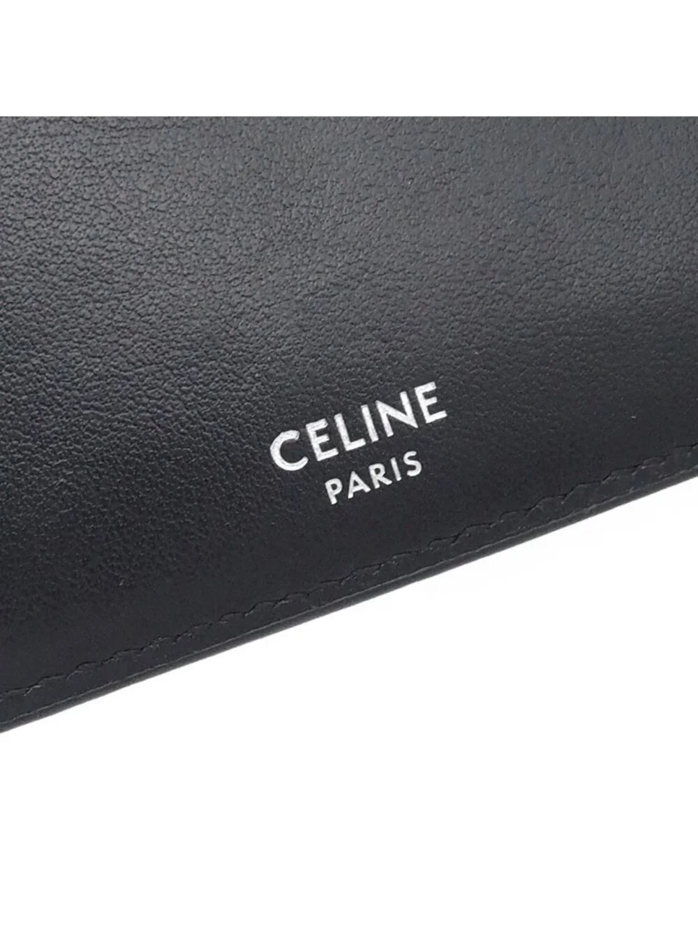 Celine Bifold Wallet Beige Leather Triomphe Canvas with Coin Purse